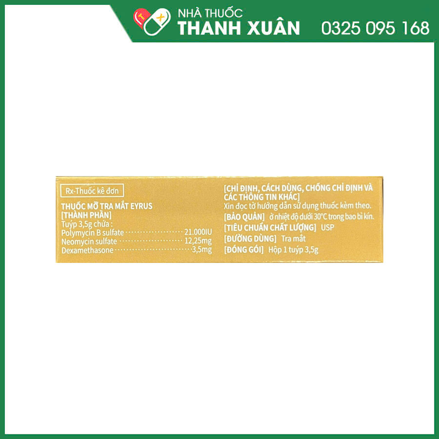 Eyrus Ophthalmic Ointment thuốc phòng và điều trị viêm kết mạc, viêm bờ mi và viêm giác mạc